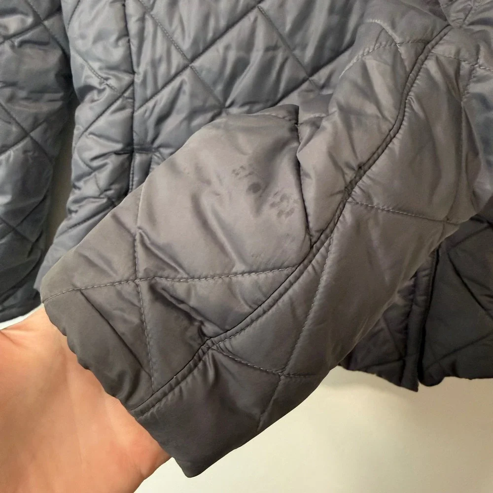Ariat Womens‎ Quilted Equestrian Jacket Small Gray Full Zip Diamond Puffer
